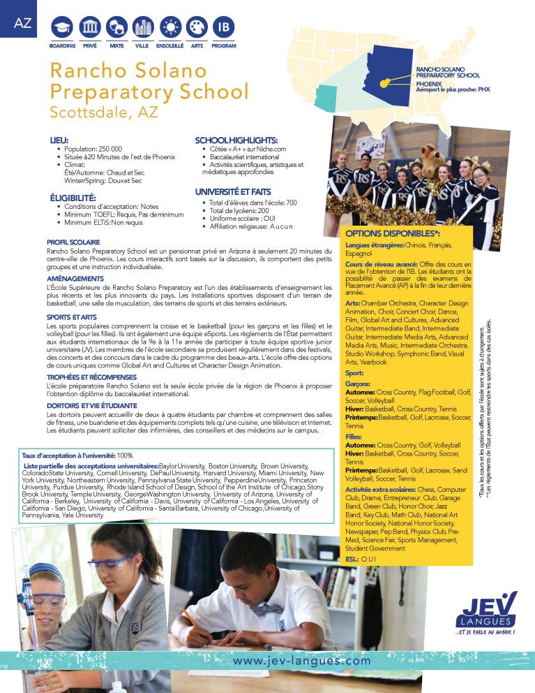 Rancho Solano Preparatory School Scottsdale, AZ