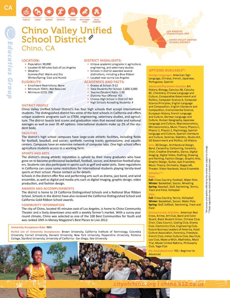 Chino Valley Unified School District, CA