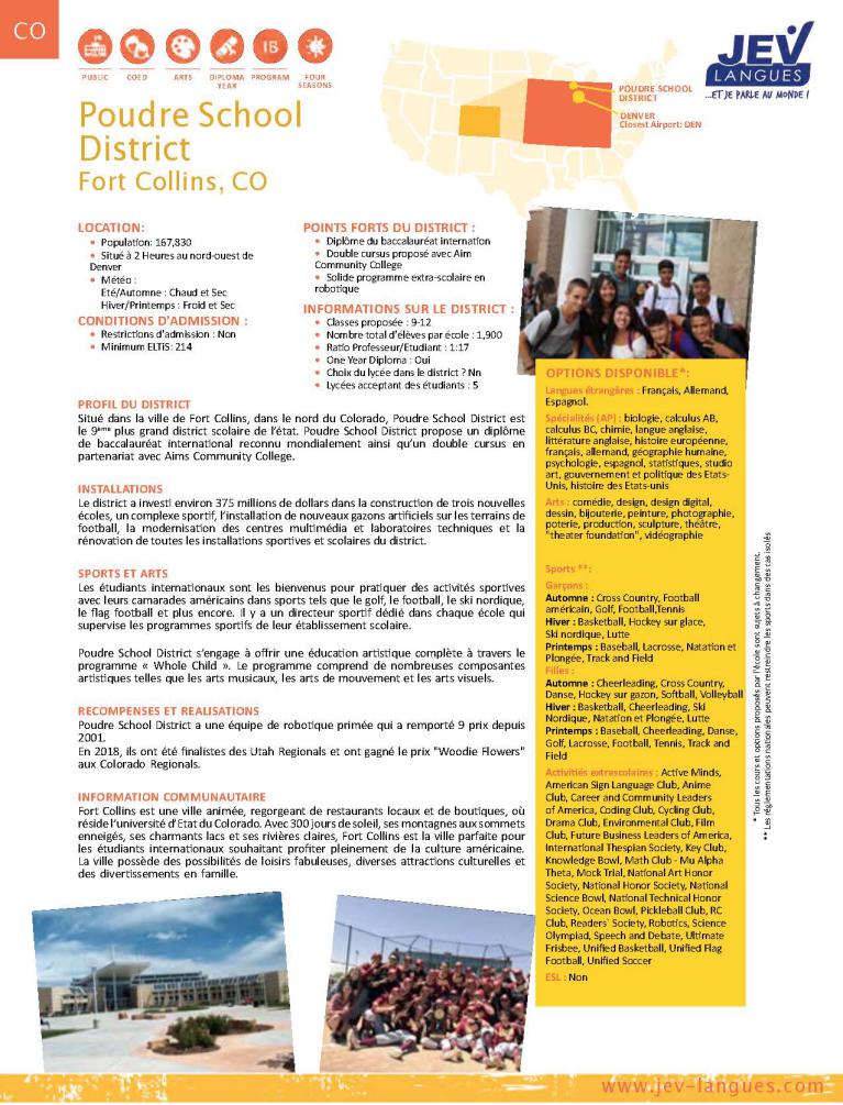 Poudre School District Fort Colins Colorado