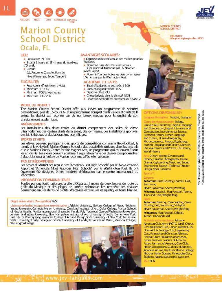 Marion County School District Ocala Floride