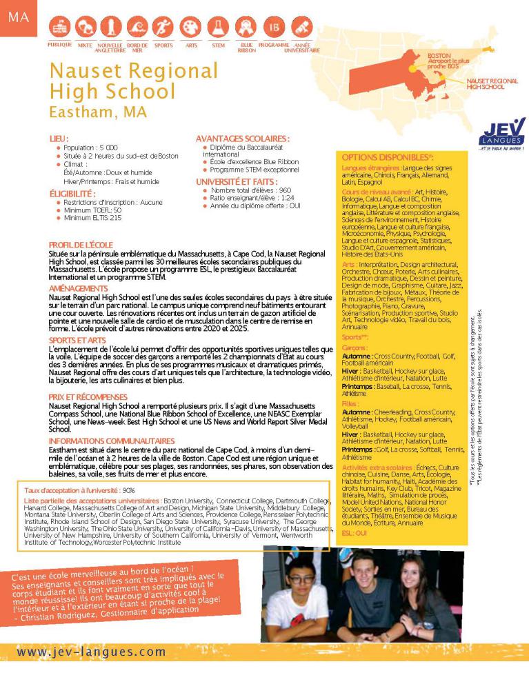 Nauset Regional High School Eastham Massachusetts