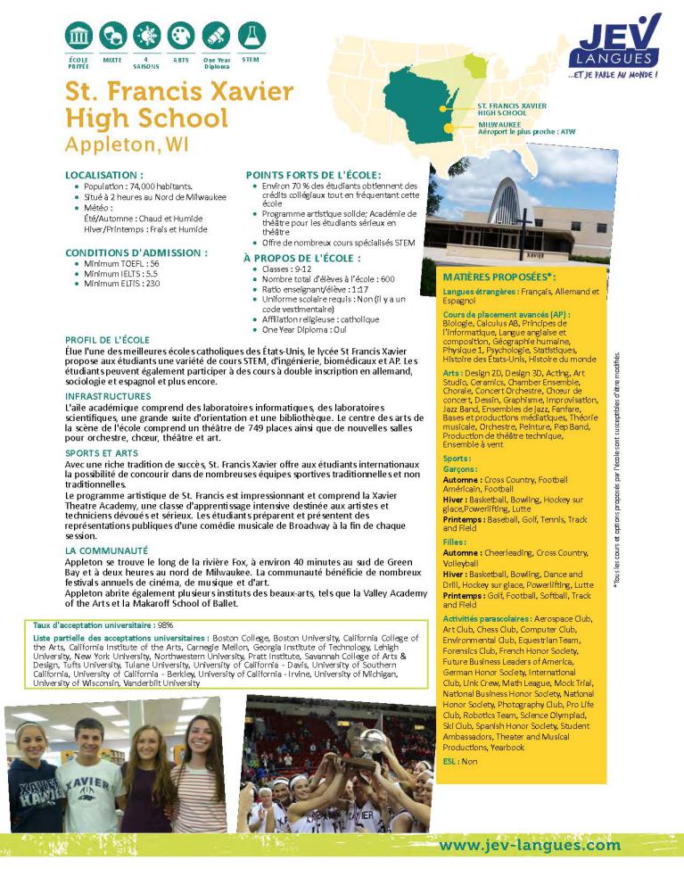 St. Francis Xavier High School Appleton